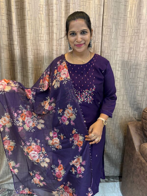 VICHITHRA SILK PARTY WEAR DRESS (PURPLE COLOUR)