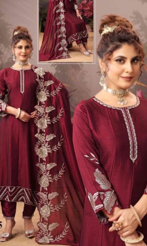 PARTY WEAR FROCKS( MAROON COLOUR)