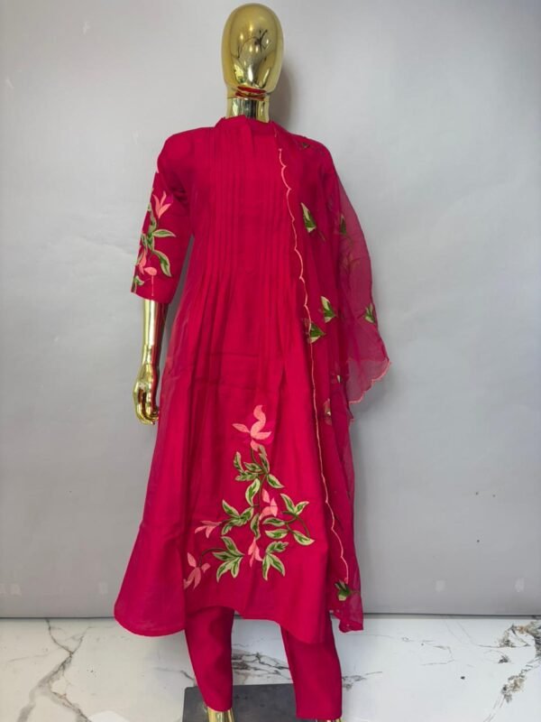 Vibrant Pink Flared Anarkali Kurta Set